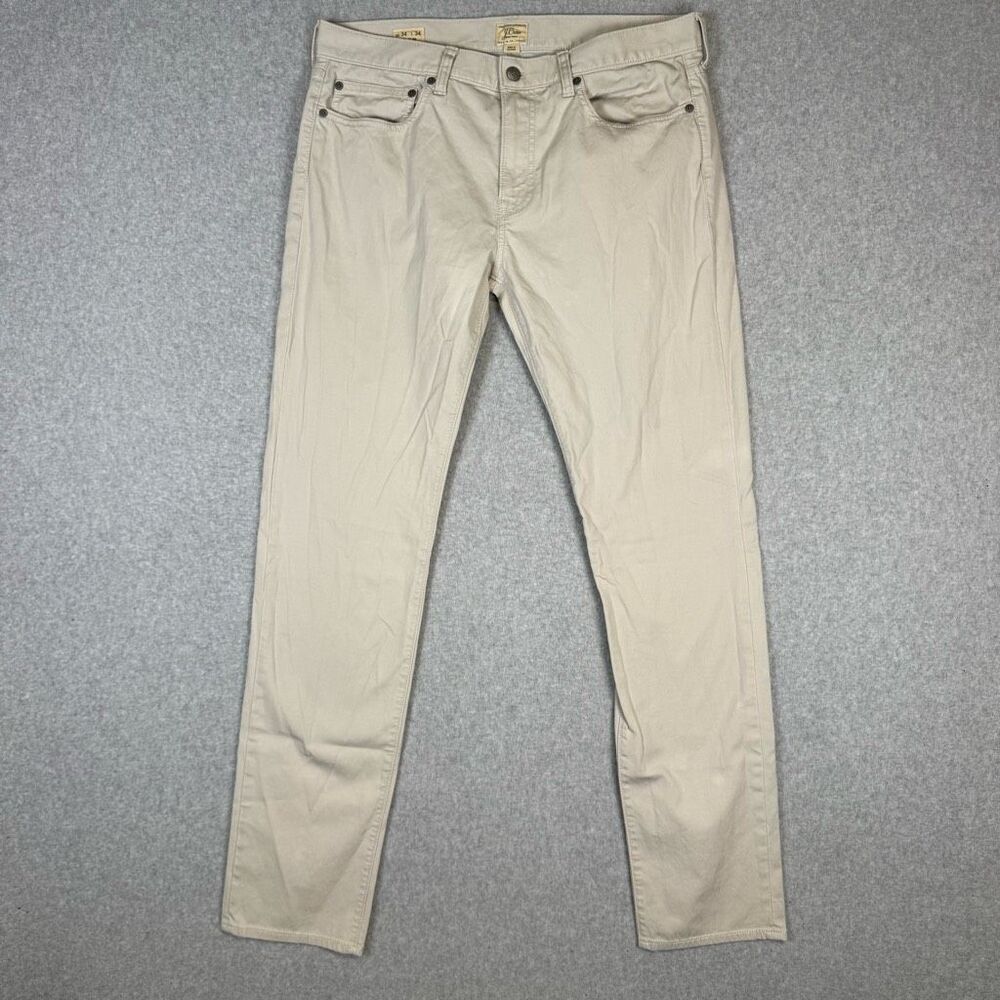J. Crew 484 Slim Mens Size 34x34 Beige Ankle Length Pants Stretch Chino